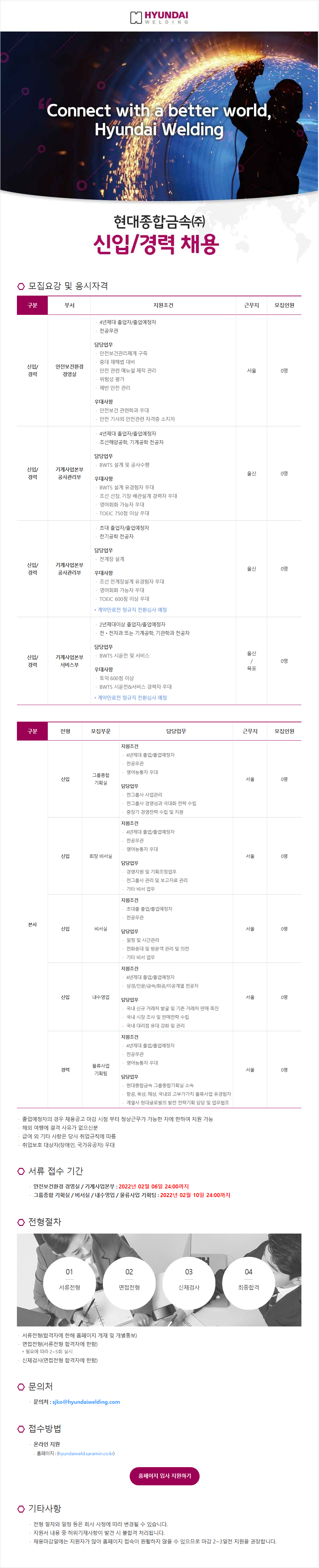 [현대종합금속] 채용공고